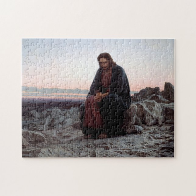 Christus in der Wildnis, Ivan Kramskoi Puzzle (Horizontal)