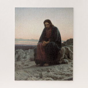 Christus in der Wildnis - Ivan Kramskoy Puzzle