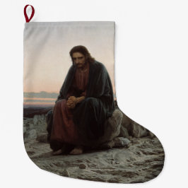 Christus in der Wildnis (von Ivan Kramskoi) Großer Weihnachtsstrumpf