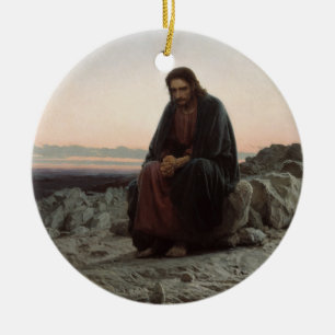 Christus in der Wildnis (von Ivan Kramskoi) Keramik Ornament