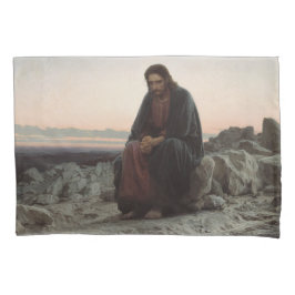 Christus in der Wildnis (von Ivan Kramskoi) Kissenbezug