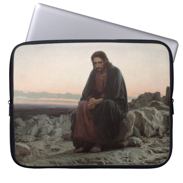 Christus in der Wildnis (von Ivan Kramskoi) Laptopschutzhülle (Vorderseite)