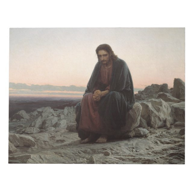 Christus in der Wildnis (von Ivan Kramskoi) Notizblock (Vorderseite)