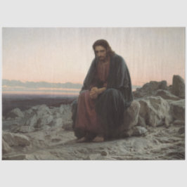 Christus in der Wildnis (von Ivan Kramskoi) Seidenpapier