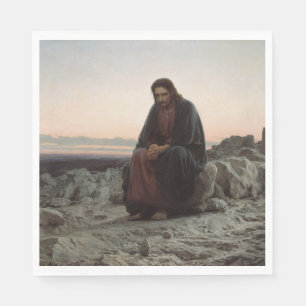 Christus in der Wildnis (von Ivan Kramskoi) Serviette