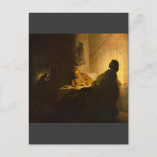 Christus in Emmaus von Rembrandt Postkarte