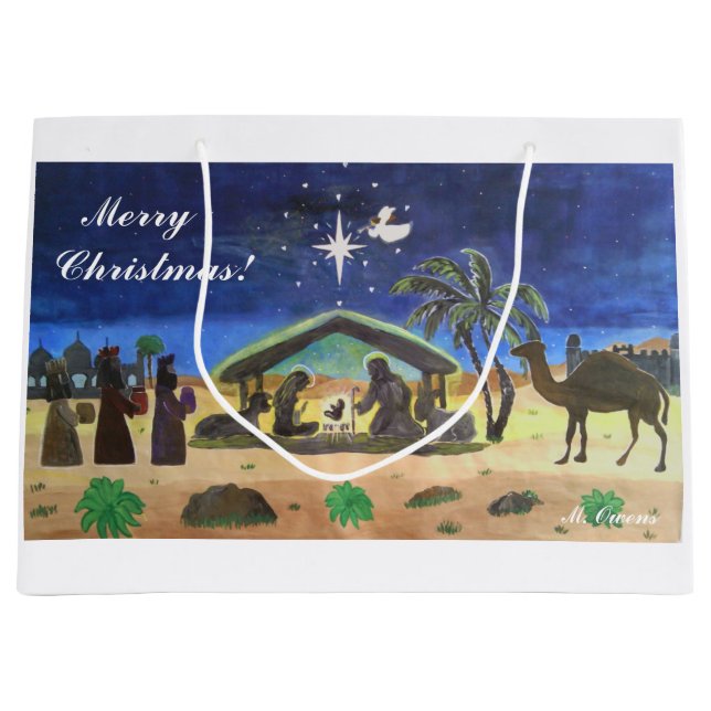 Christus in Weihnachts-Geschenktaschen behalten Große Geschenktüte (Vorderseite)