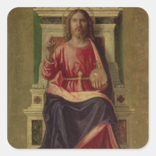 Christus inthronisierte, c.1505 quadratischer aufkleber