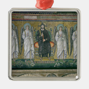 Christus inthronisierte mit den Engeln 2 Silbernes Ornament