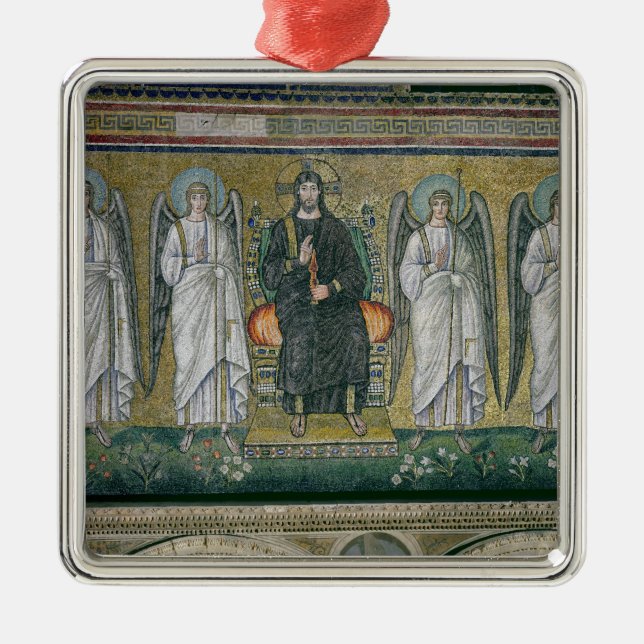 Christus inthronisierte mit den Engeln 2 Silbernes Ornament (Vorne)
