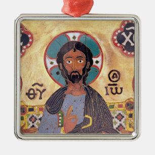 Christus inthronisierte ornament aus metall