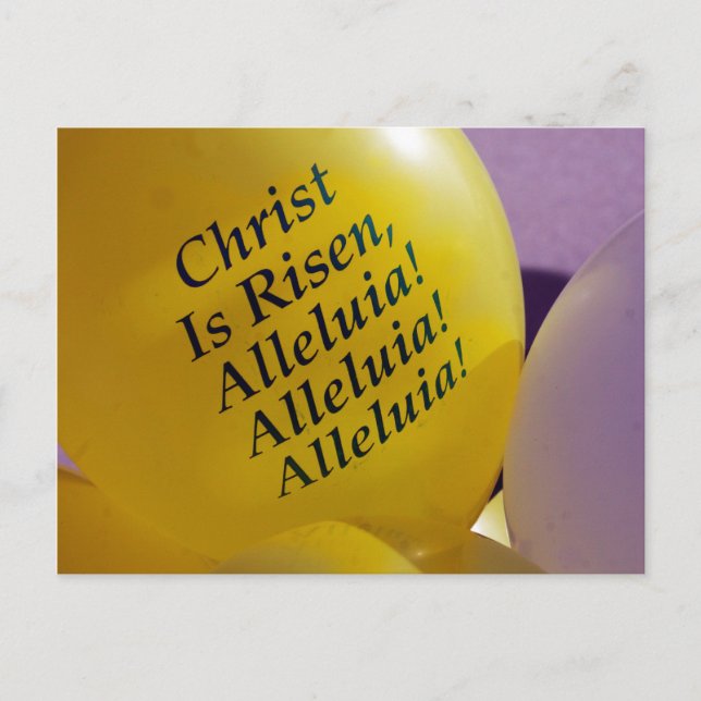 Christus ist auferstanden - Ostballon Feiertagspostkarte (Vorderseite)