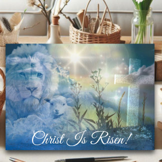 Christus ist der Lion und Lamb Ostersegen Feiertagskarte