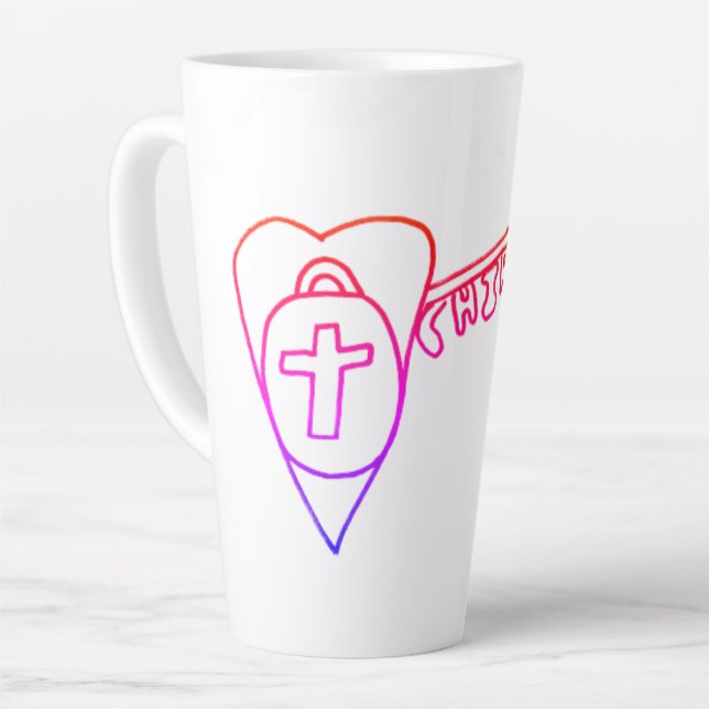 Christus ist die große Latte-Tasse Milchtasse (Linke Ecke)