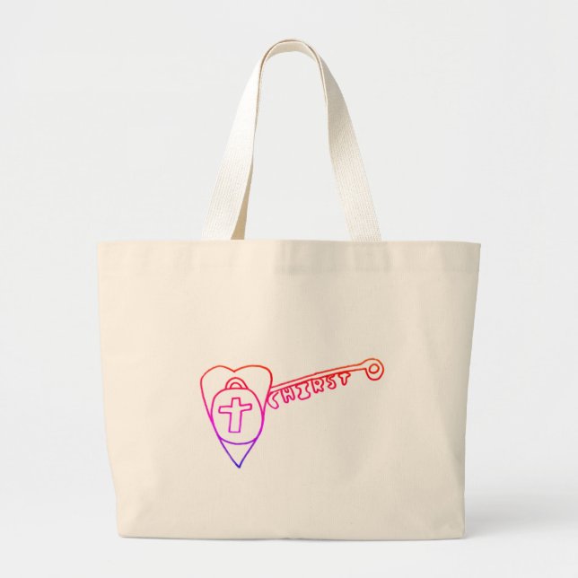Christus ist die Schlüssel-Jumbo-Tasche Jumbo Stoffbeutel (Vorne)