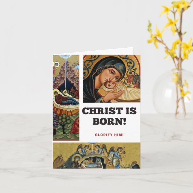Christus ist Geboren! Karte (Gelbe Blume)