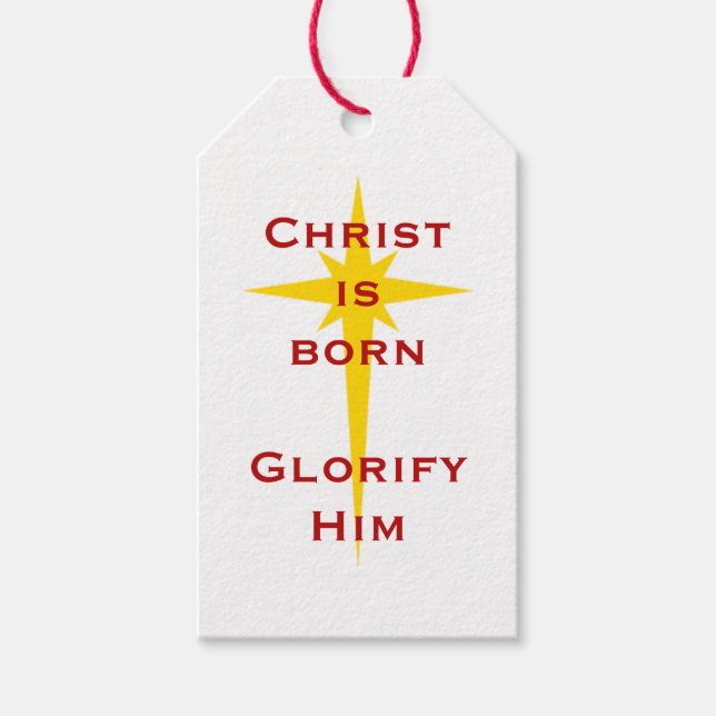 Christus ist geboren! Weihnachtsgeschenk Geschenkanhänger (Vorderseite)