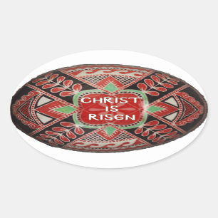 "Christus ist gestiegenes" Ovaler Aufkleber