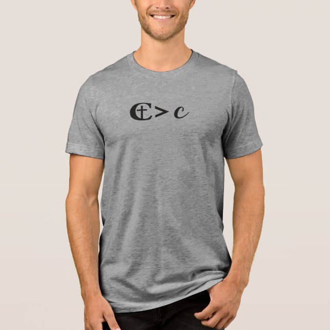 Christus ist größer als Krebs Tri-Blend Shirt (Vorderseite)