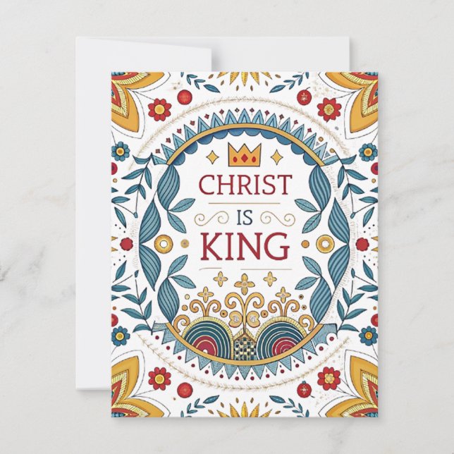 Christus ist König Feiertagskarte (Vorderseite)