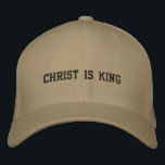 Christus ist König mit Kreuz Bestickte Baseballkappe<br><div class="desc">Stickiger Christus ist König vorne.</div>