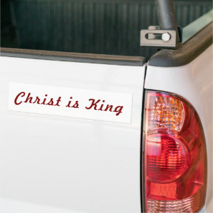 Christus ist König Roter Text auf Weiß Autoaufkleber