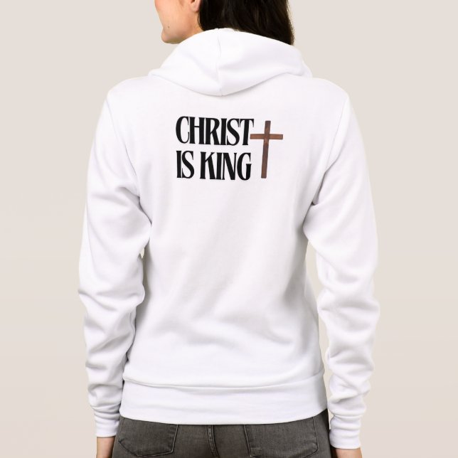 Christus ist König | Schwarzer Text und Braunes Ho Hoodie (Rückseite)