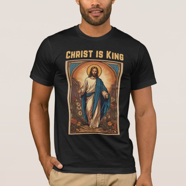 Christus ist König stehen gegen Abbruchkultur T-Shirt (Vorderseite)