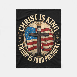 Christus ist König und Trump ist Präsident  Fleecedecke