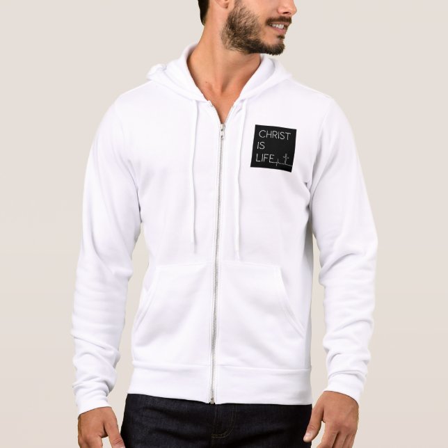 Christus ist Lebensschlagreihe und Kreuz-Männer Hoodie (Vorderseite)