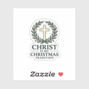 Christus ist meine Weihnachtstradition Vintage Kre Aufkleber