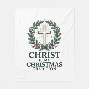 Christus ist meine Weihnachtstradition Vintage Kre Fleecedecke