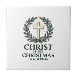 Christus ist meine Weihnachtstradition Vintage Kre Fliese