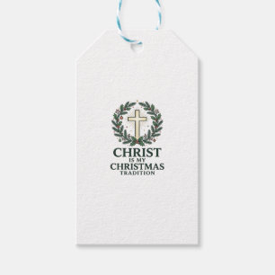 Christus ist meine Weihnachtstradition Vintage Kre Geschenkanhänger