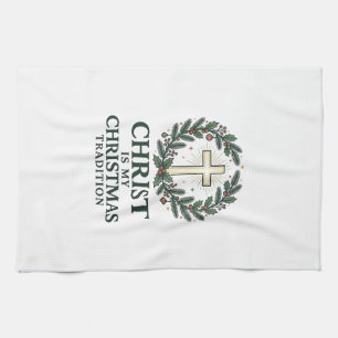 Christus ist meine Weihnachtstradition Vintage Kre Geschirrtuch