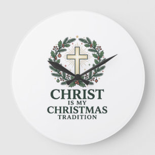 Christus ist meine Weihnachtstradition Vintage Kre Große Wanduhr