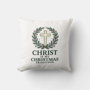 Christus ist meine Weihnachtstradition Vintage Kre Kissen