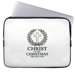 Christus ist meine Weihnachtstradition Vintage Kre Laptopschutzhülle