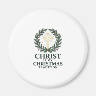 Christus ist meine Weihnachtstradition Vintage Kre Magnet