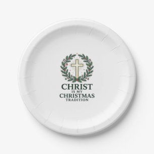 Christus ist meine Weihnachtstradition Vintage Kre Pappteller