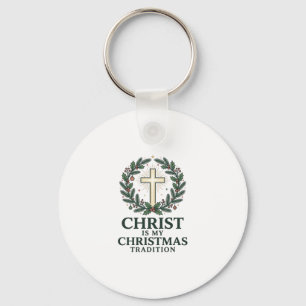 Christus ist meine Weihnachtstradition Vintage Kre Schlüsselanhänger