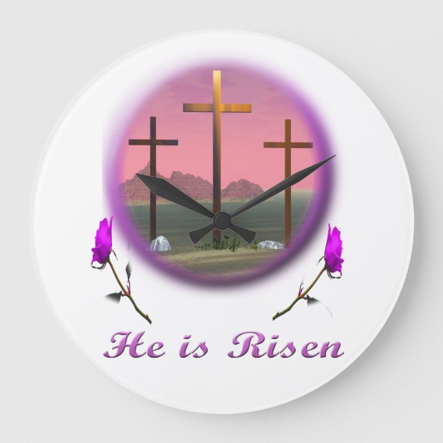 Christus ist Risen Große Wanduhr (Vorderseite)