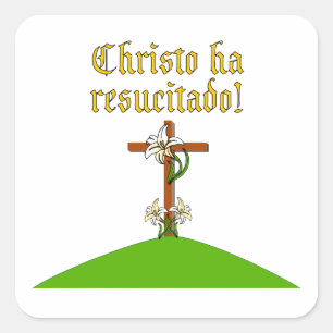 Christus ist Risen Quadratischer Aufkleber