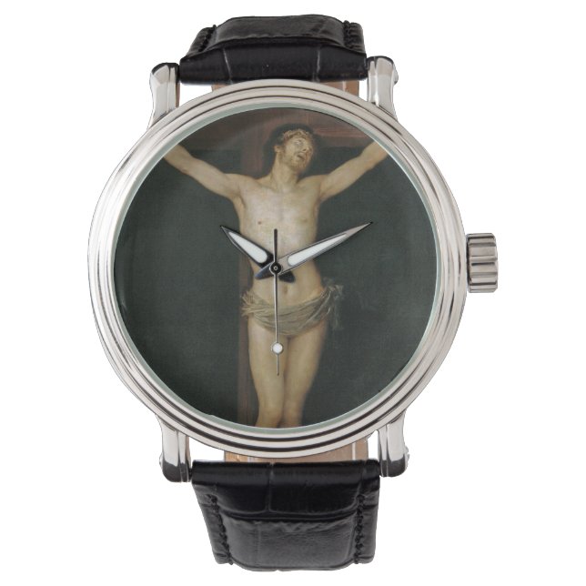 Christus (Jesus am Kreuz) (von Goya) Armbanduhr (Vorderseite)