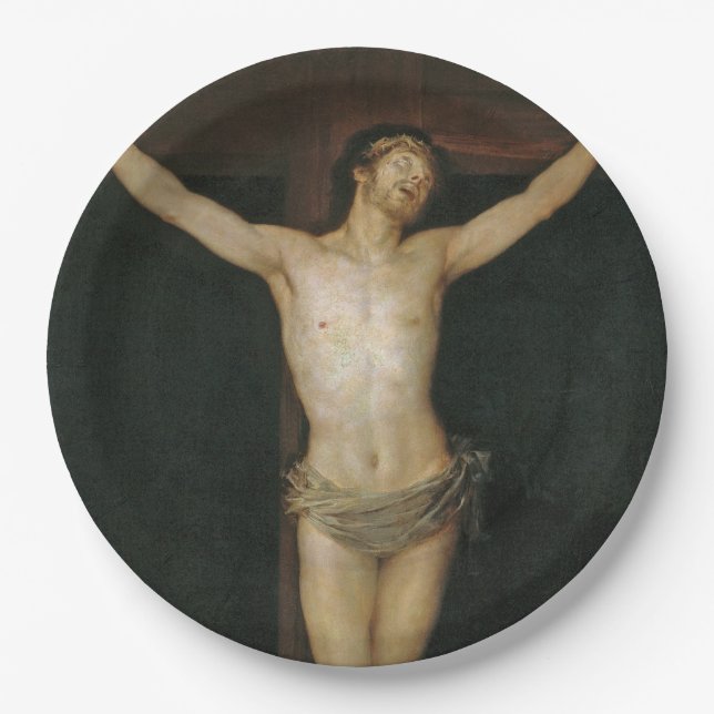 Christus (Jesus am Kreuz) (von Goya) Pappteller (Vorderseite)
