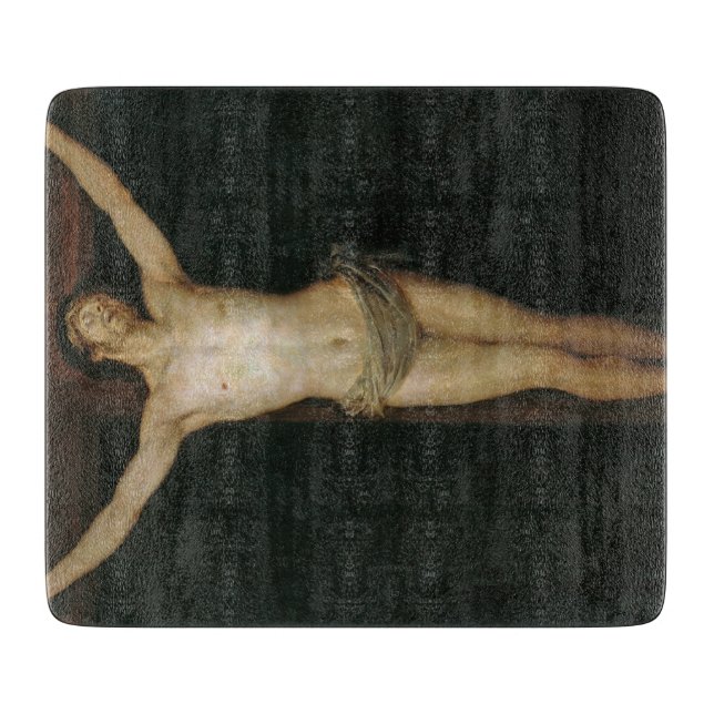 Christus (Jesus am Kreuz) (von Goya) Schneidebrett (Vorderseite)