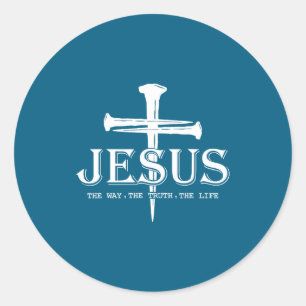 Christus Jesus Der Weg. Die Wahrheit. Das Leben Ge Runder Aufkleber