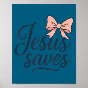 Christus Jesus rettet Bogen Christliches Mädchen K Poster