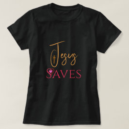 Christus Jesus rettet Kreuz Herz T-Shirt