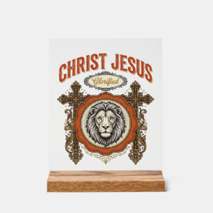 Christus Jesus Vintage Löwe Glaube Acrylschild